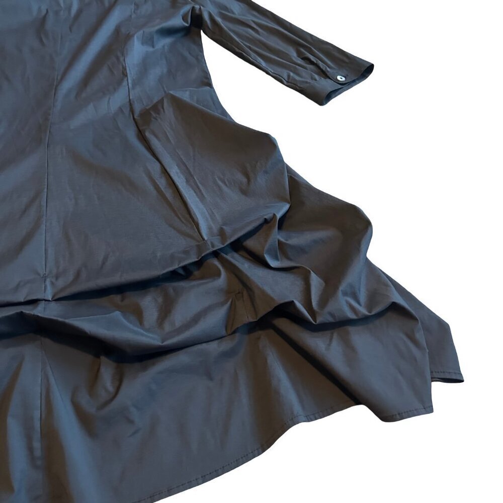 Joseph Ribkoff Black Button-Down Dress Gathered Stretch Classic Size 10 Women's - Picture 9 of 11